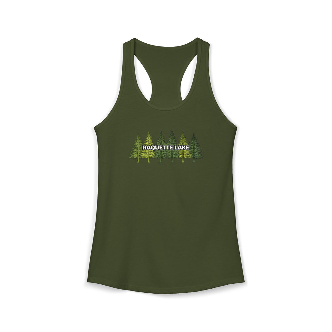 Raquette Tree Ladies Racerback - Pine Trees