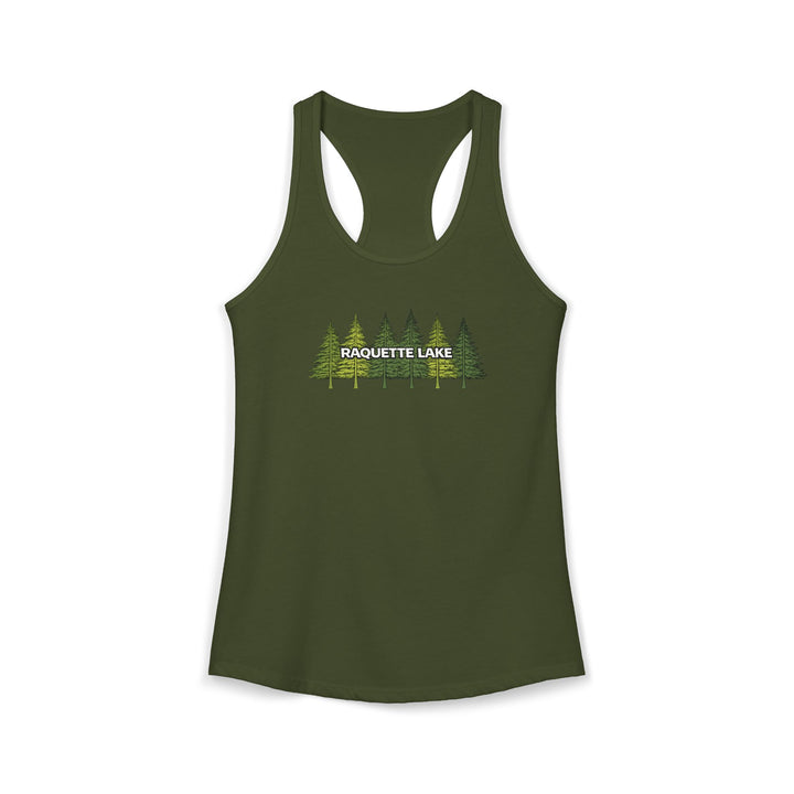 Raquette Tree Ladies Racerback - Pine Trees