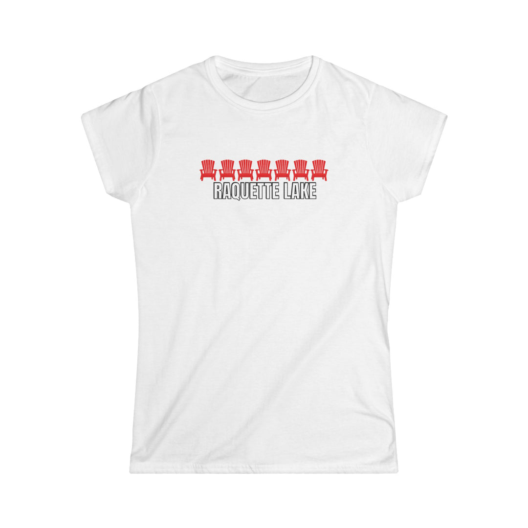 Raquette Lake Ladies Tee - Red Chairs