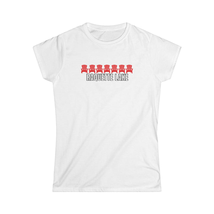Raquette Lake Ladies Tee - Red Chairs