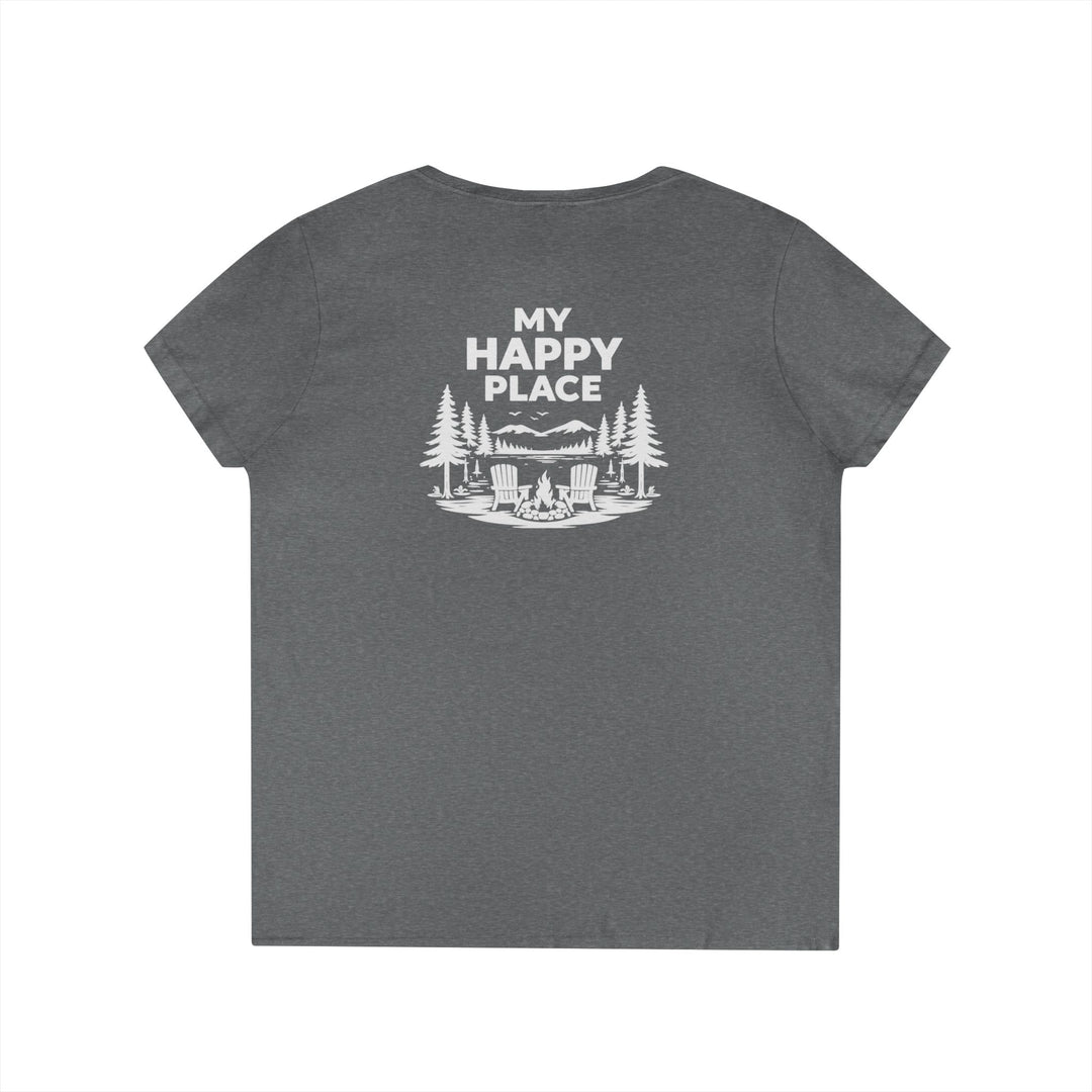 Adirondacks, My Happy Place Ladies V-Neck T-Shirt