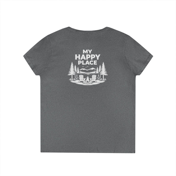Adirondacks, My Happy Place Ladies V-Neck T-Shirt