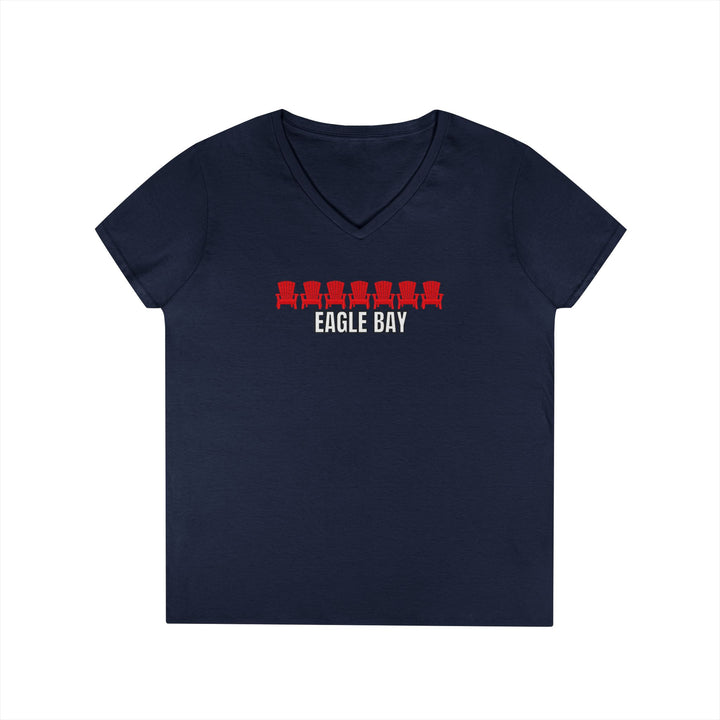 Eagle Bay Ladies V-Neck T-Shirt - ADK Chairs
