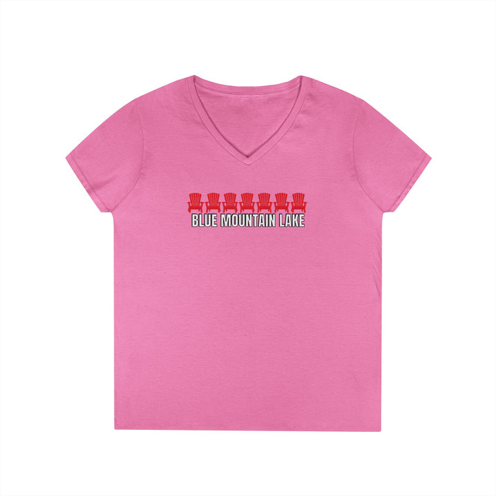 Blue Mountain Lake ADK Chairs V-Neck T-Shirt