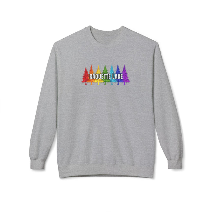 Raquette Lake Sweatshirt - Rainbow Trees