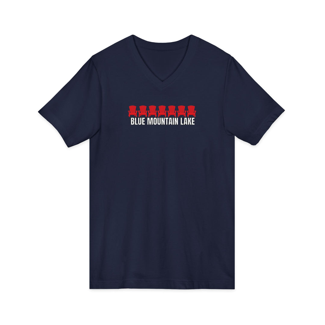 Blue Mountain Lake ADK Chairs Unisex V-Neck T-Shirt