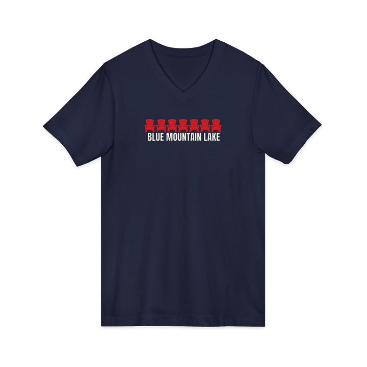 Blue Mountain Lake ADK Chairs Unisex V-Neck T-Shirt