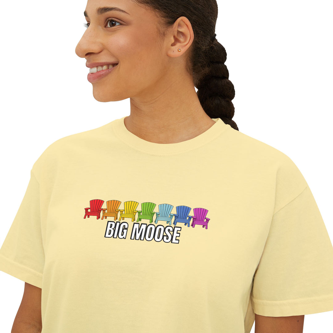 Big Moose Rainbow Chairs Ladies Boxy Tee