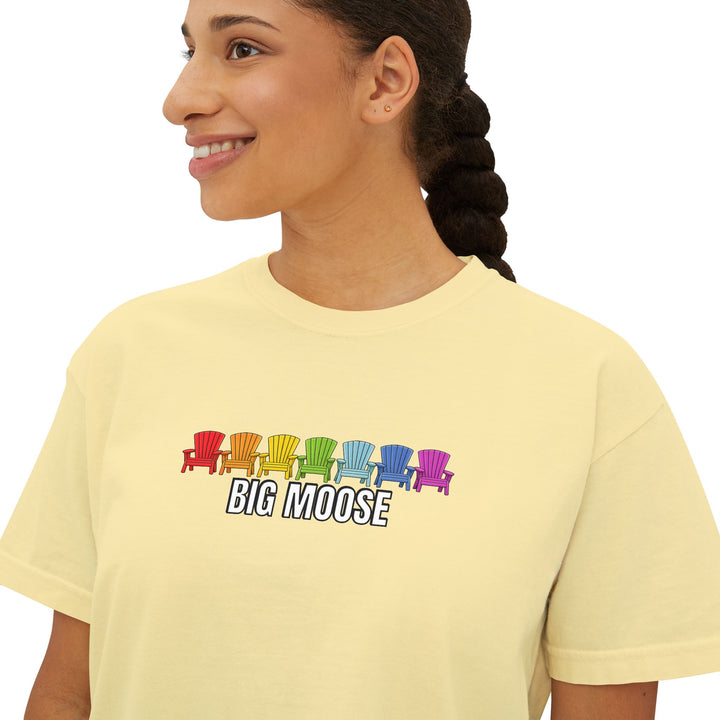 Big Moose Rainbow Chairs Ladies Boxy Tee