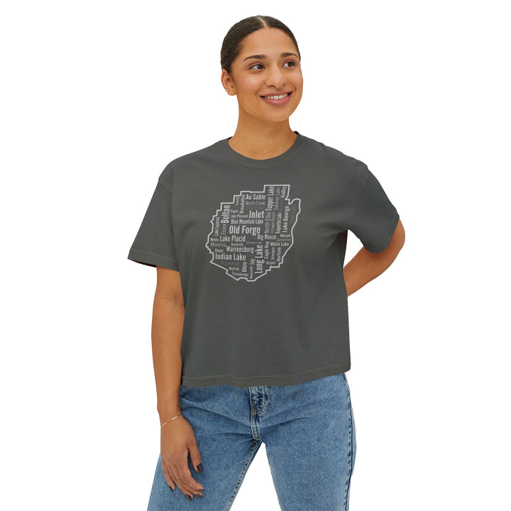 Adirondack Towns Ladies Boxy Tee
