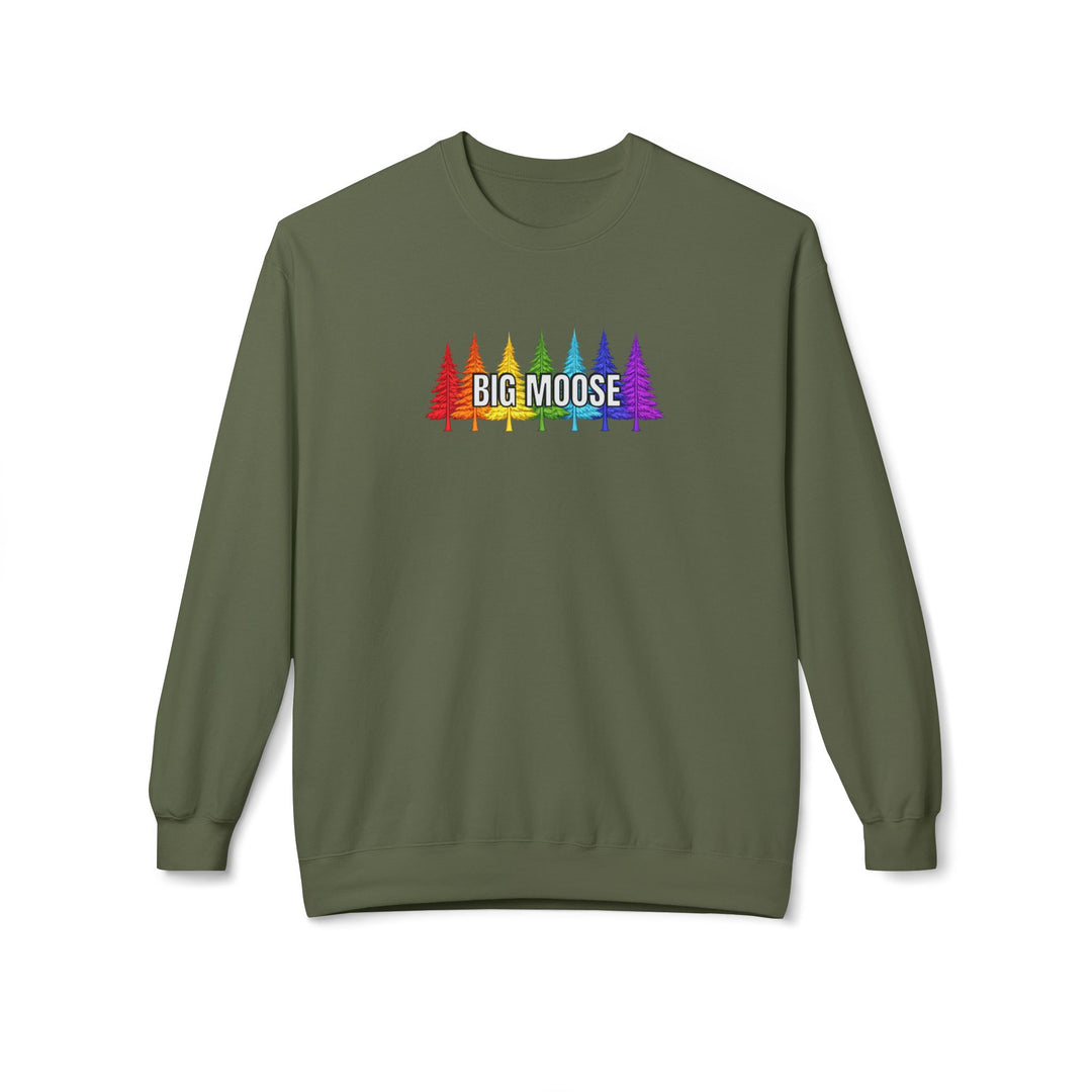 Big Moose Rainbow Trees Sweatshirts