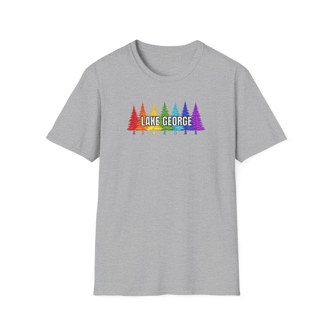 Lake George Unisex T-Shirt - Rainbow Trees