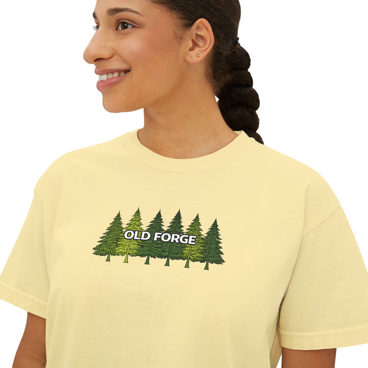 Old Forge Pine Trees Ladies Boxy Tee