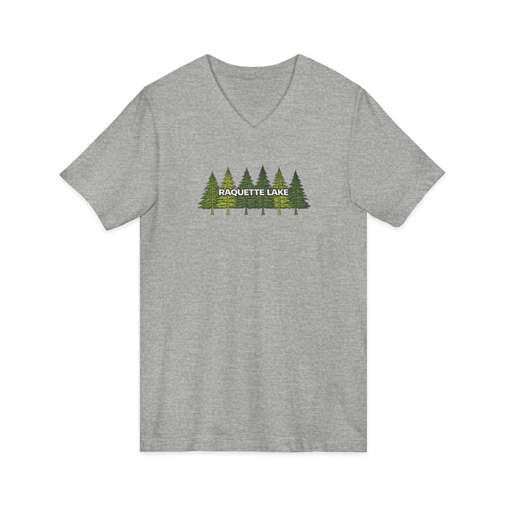 Raquette Lake Unisex V-Neck T-Shirt - Pine Tree