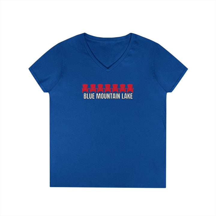 Blue Mountain Lake ADK Chairs V-Neck T-Shirt