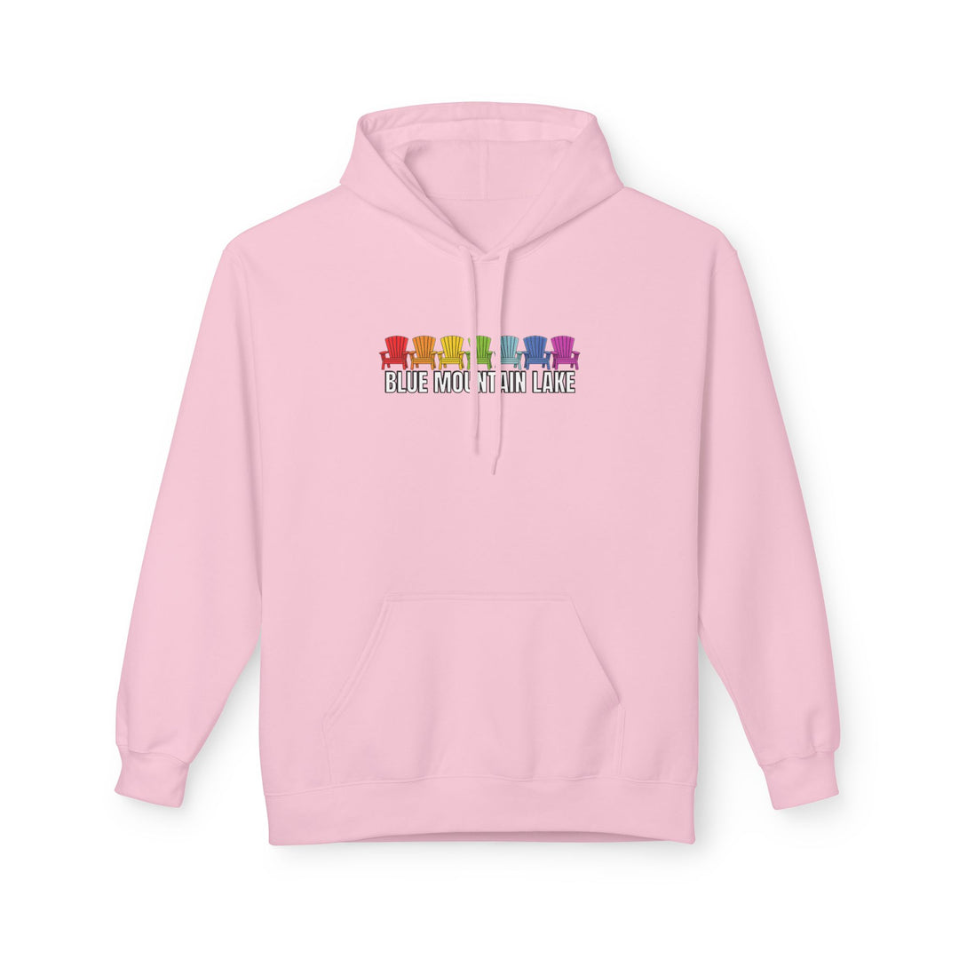 Blue Mountain Lake Rainbow Chairs Hoodie