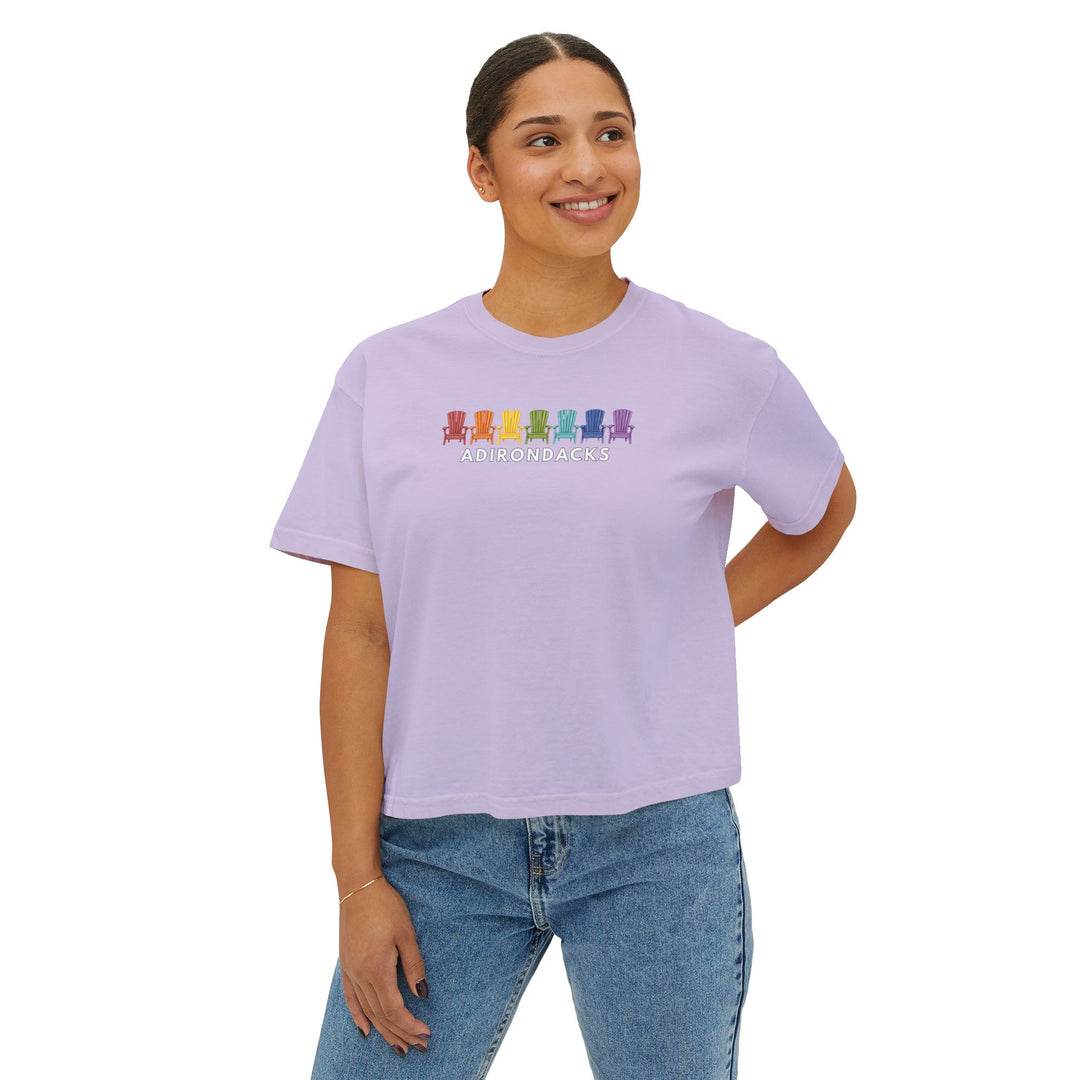 Adirondacks Rainbow Chairs Ladie's Boxy Tee