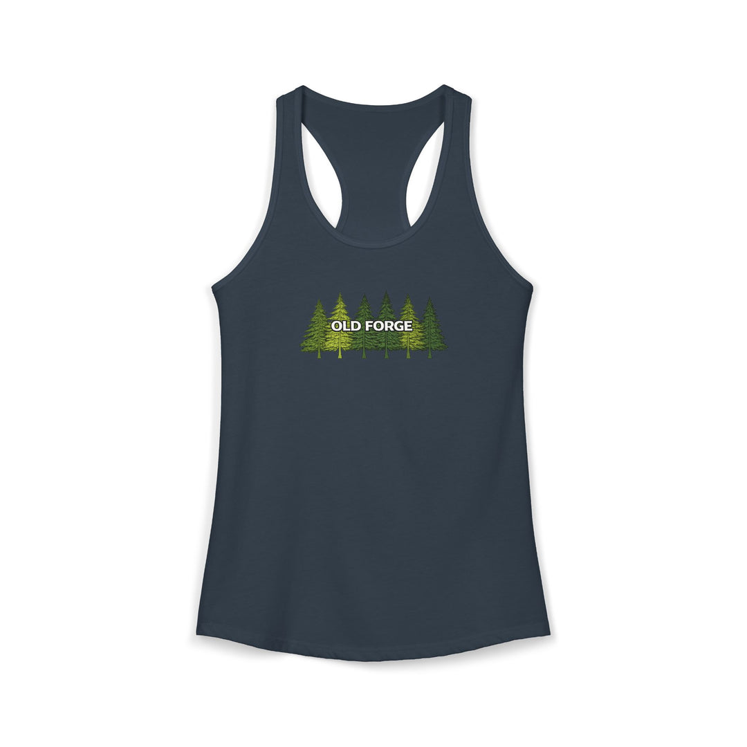 Old Forge Pine Trees Ladies Racerback