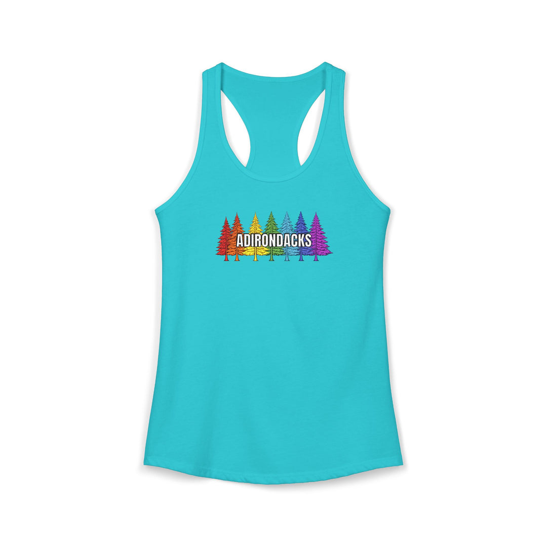 Adirondack Ladies Rainbow Tree Racerback