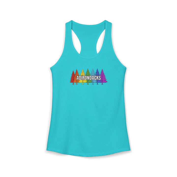 Adirondack Ladies Rainbow Tree Racerback