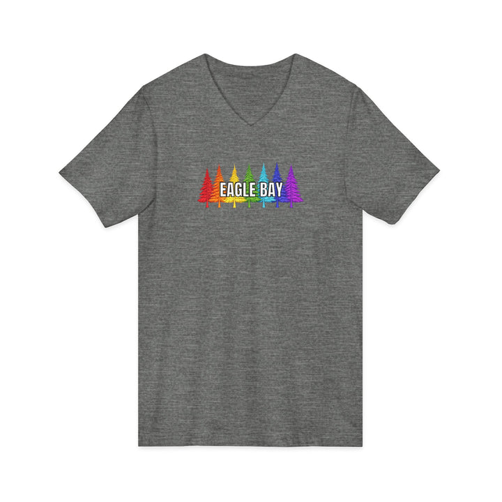 Eagle Bay Unisex V-Neck T-Shirt - Rainbow Trees