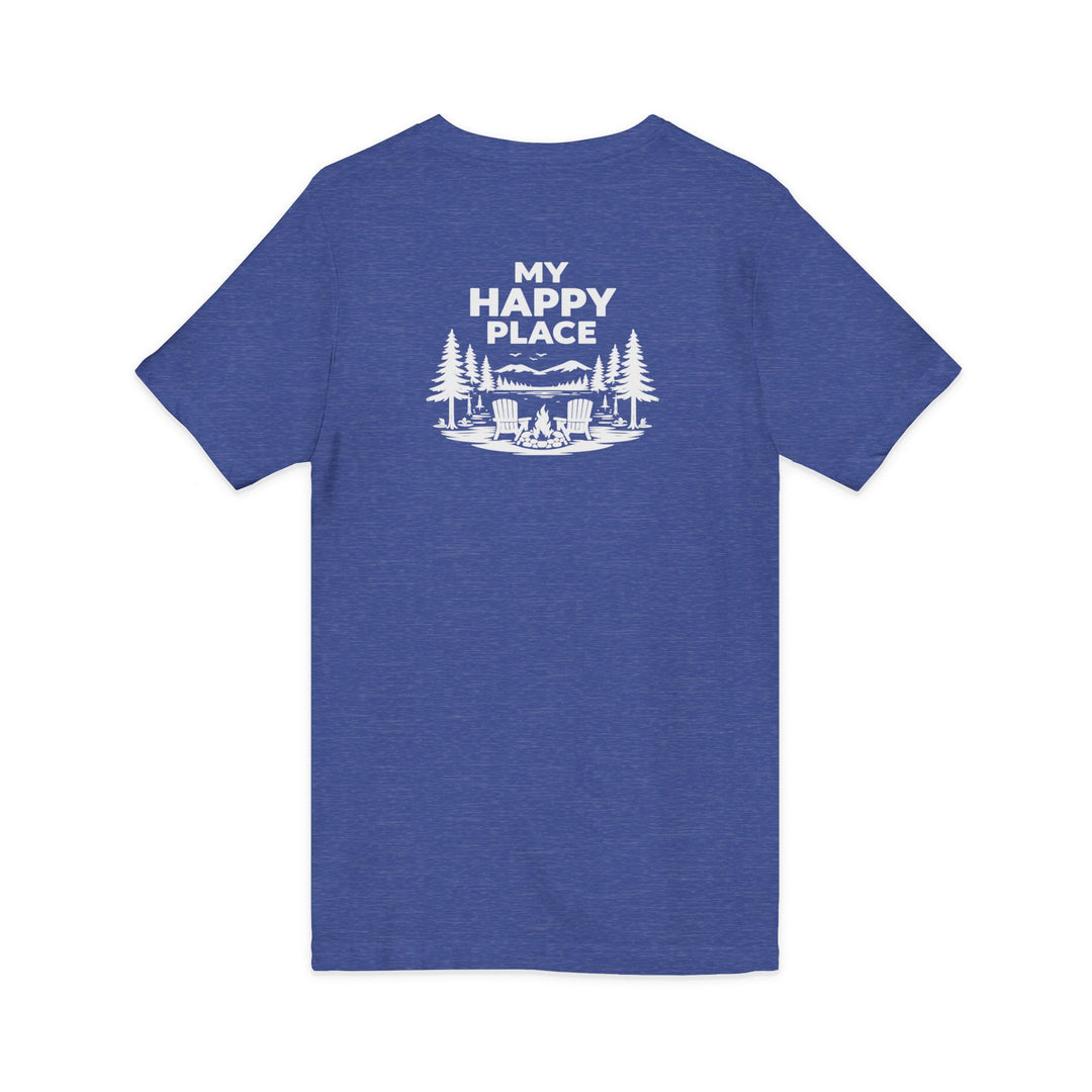 Blue Mountain Lake My Happy Place Unisex V-Neck T-Shirt