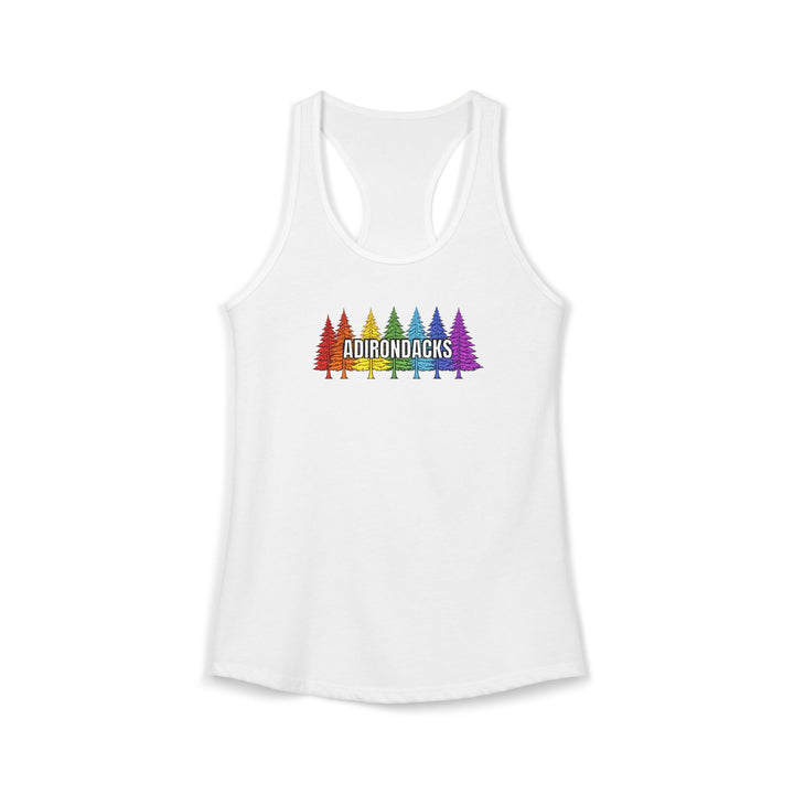 Adirondack Ladies Rainbow Tree Racerback