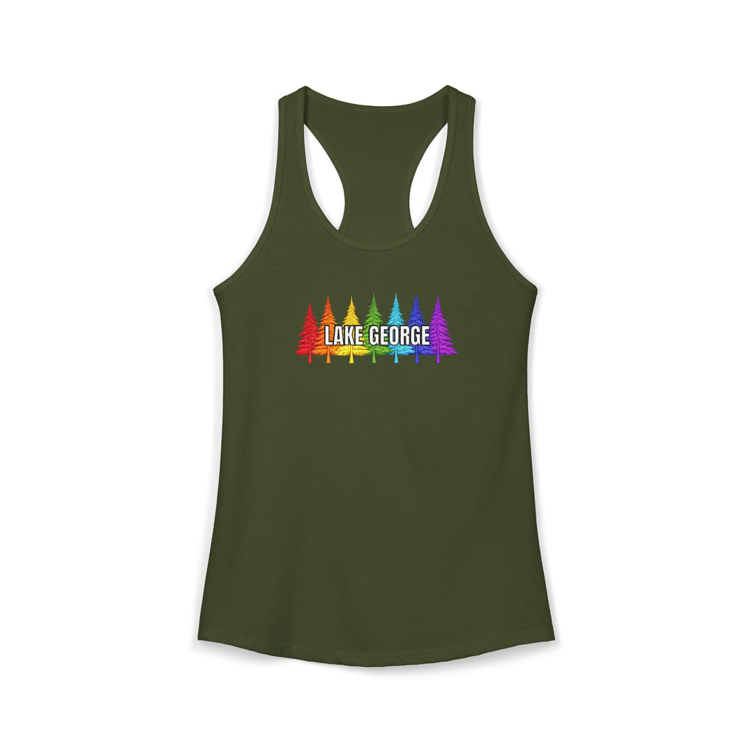Lake George Rainbow Trees Racerback Tank