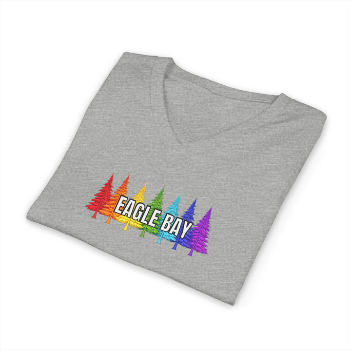 Eagle Bay Unisex V-Neck T-Shirt - Rainbow Trees