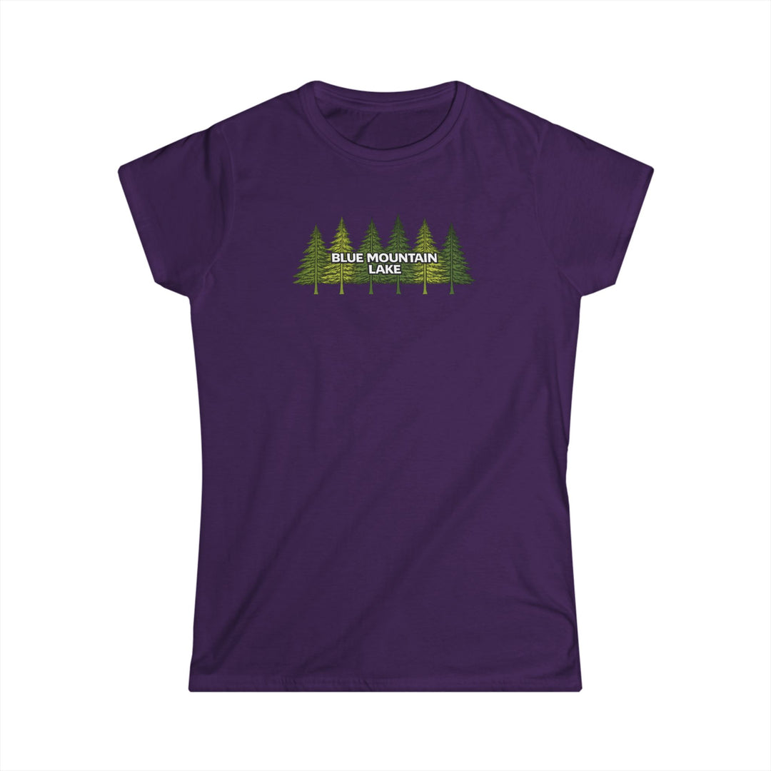 Blue Mountain Lake Pine Trees Ladies Tee