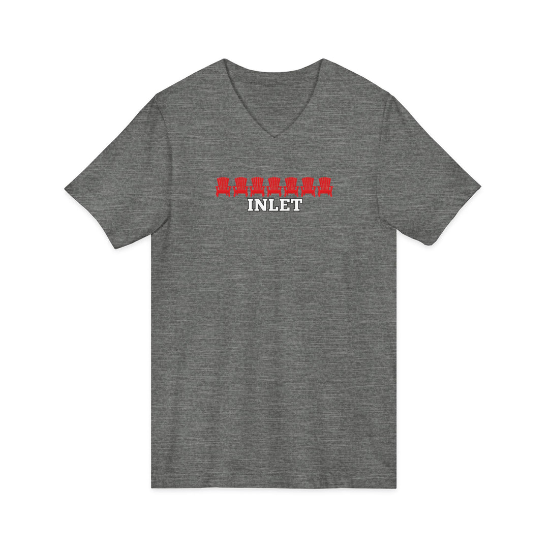 Inlet Unisex V-Neck T-Shirt - Red Chairs