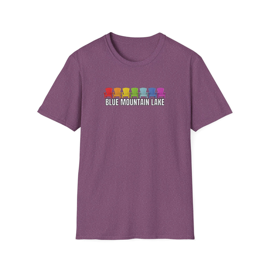 Blue Mountain Lake Rainbow Chairs Unisex T-Shirt