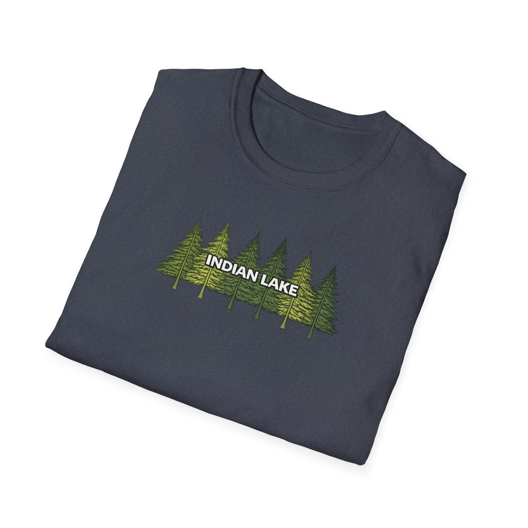 Indian Lake Unisex T-Shirt - Pine Trees