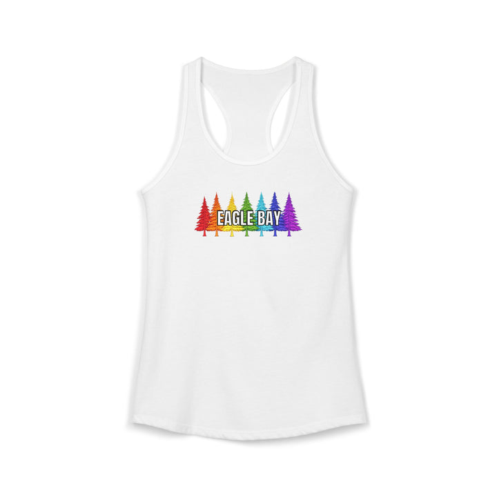 Eagle Bay Ladies Racerback - Rainbow Trees