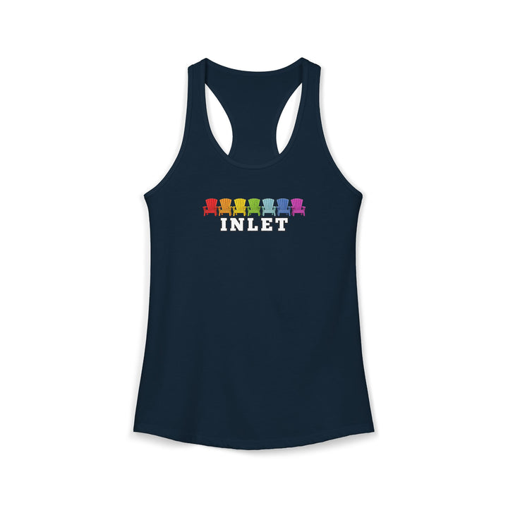 Inlet Ladies Racerback - Rainbow Chairs
