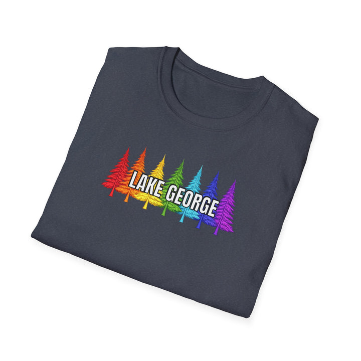 Lake George Unisex T-Shirt - Rainbow Trees