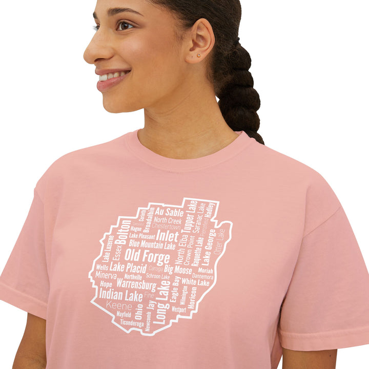 Adirondack Towns Ladies Boxy Tee