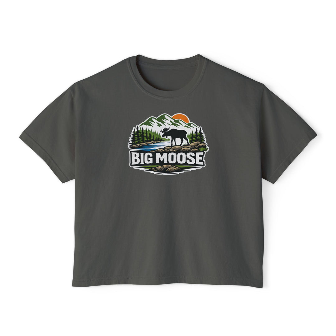 Big Moose Sunset Ladies Boxy Tee