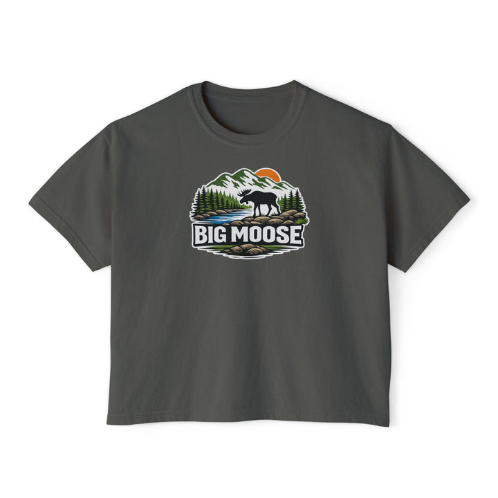 Big Moose Sunset Ladies Boxy Tee