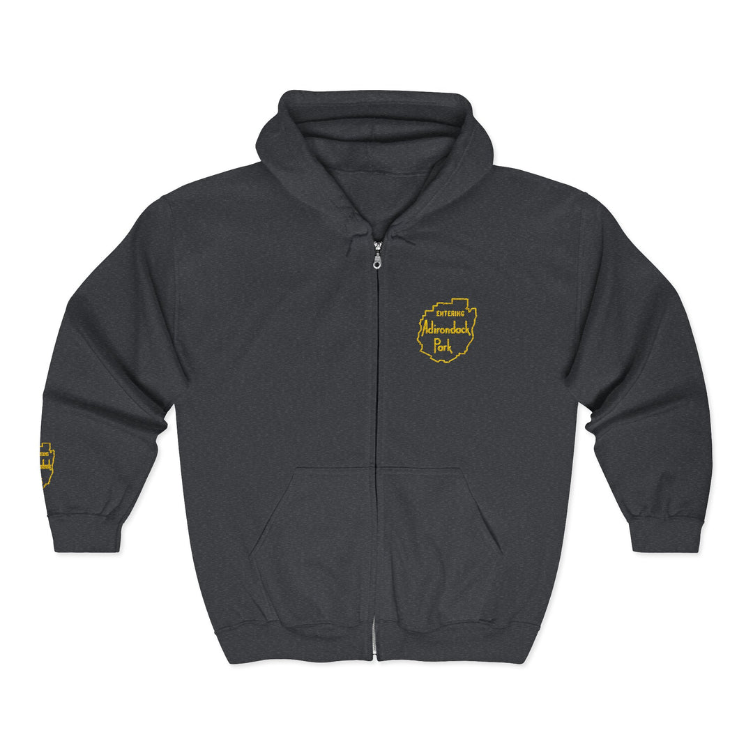 Entering Adirondack Park - Embroidered Zip Up Hoodie