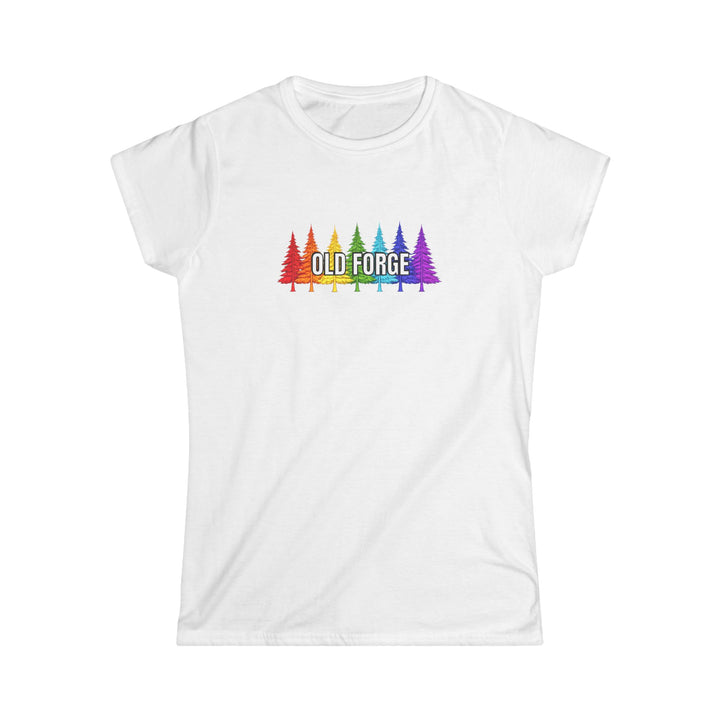 Old Forge Rainbow Trees Ladies Tee