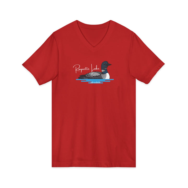 Raquette Lake Unisex V-Neck T-Shirt - Loon
