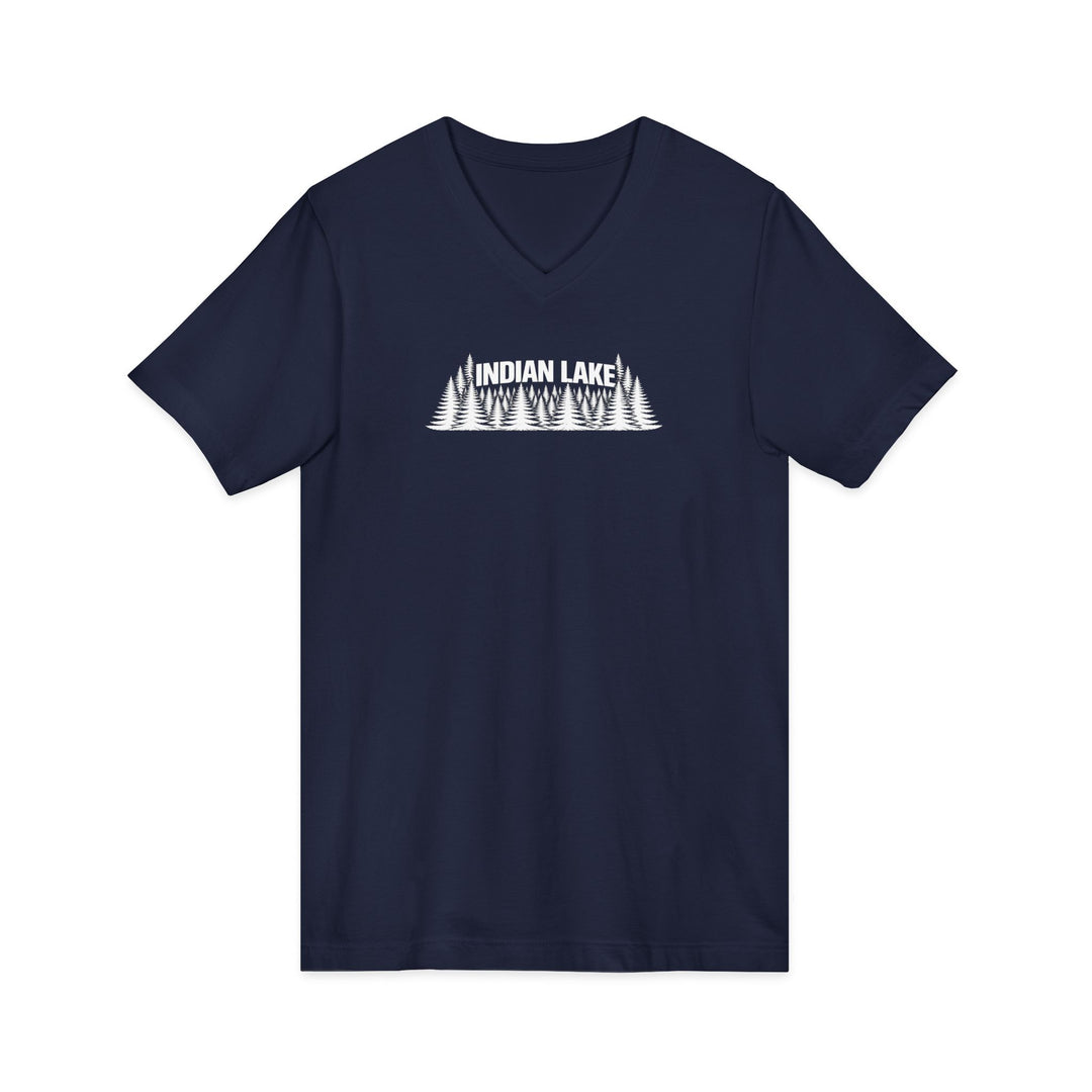 Indian Lake Unisex V-Neck T-Shirt - Trees