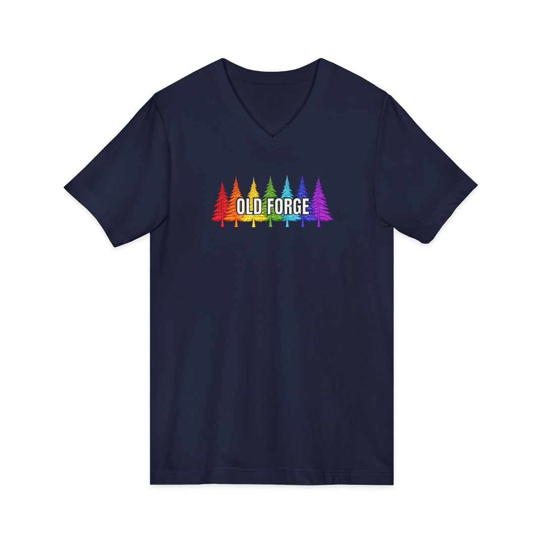 Old Forge Rainbow Trees Unisex V-Neck T-Shirt