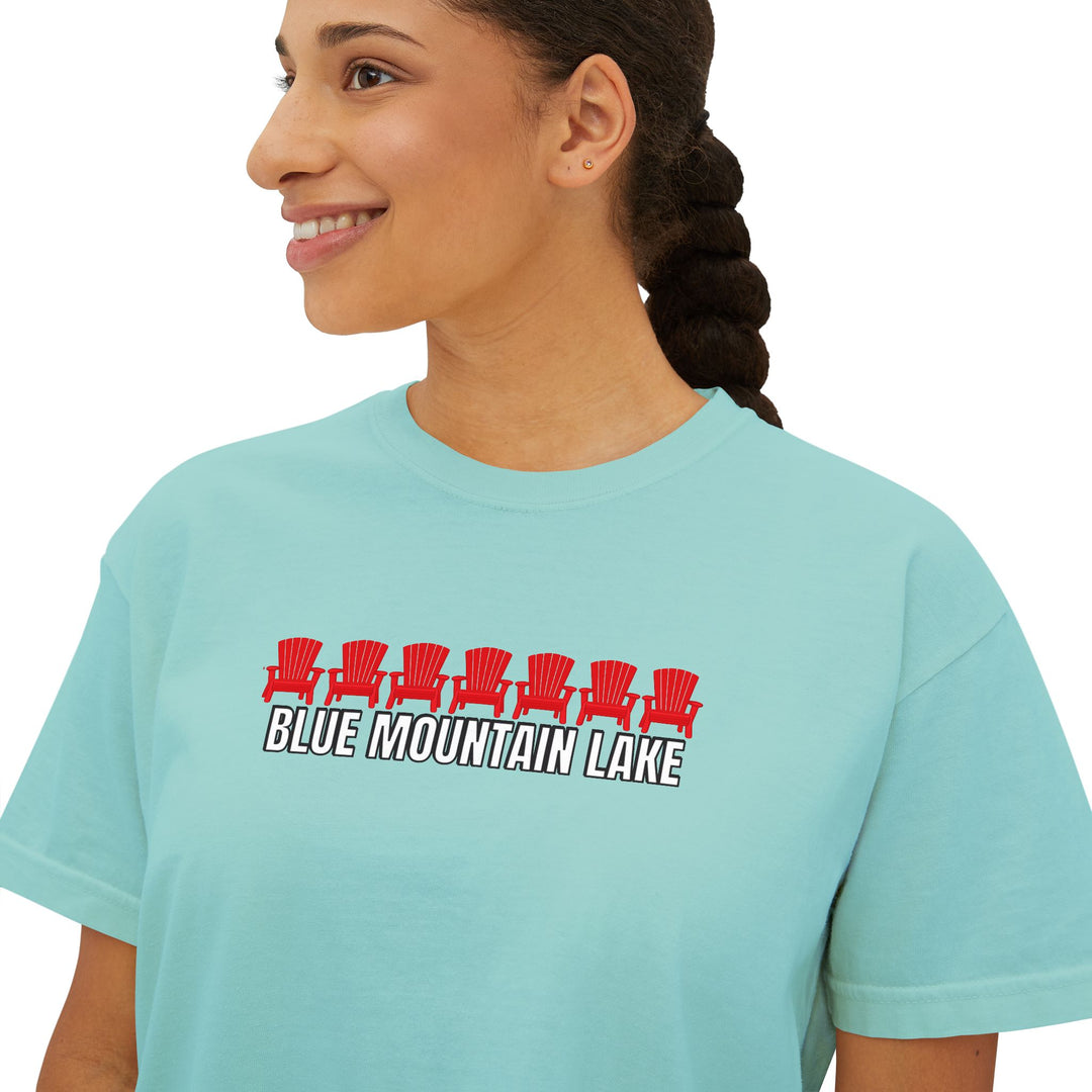 Blue Mountain Lake ADK Chairs Ladies Boxy Tee