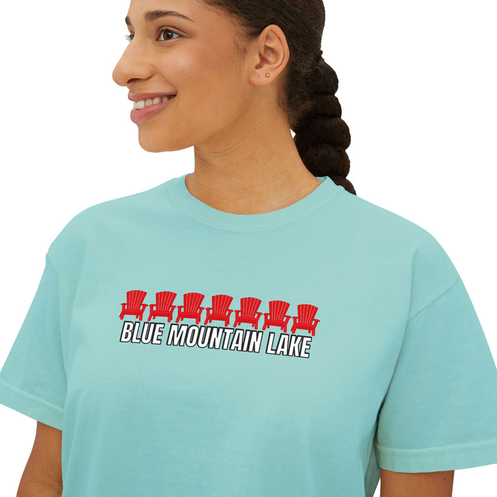 Blue Mountain Lake ADK Chairs Ladies Boxy Tee