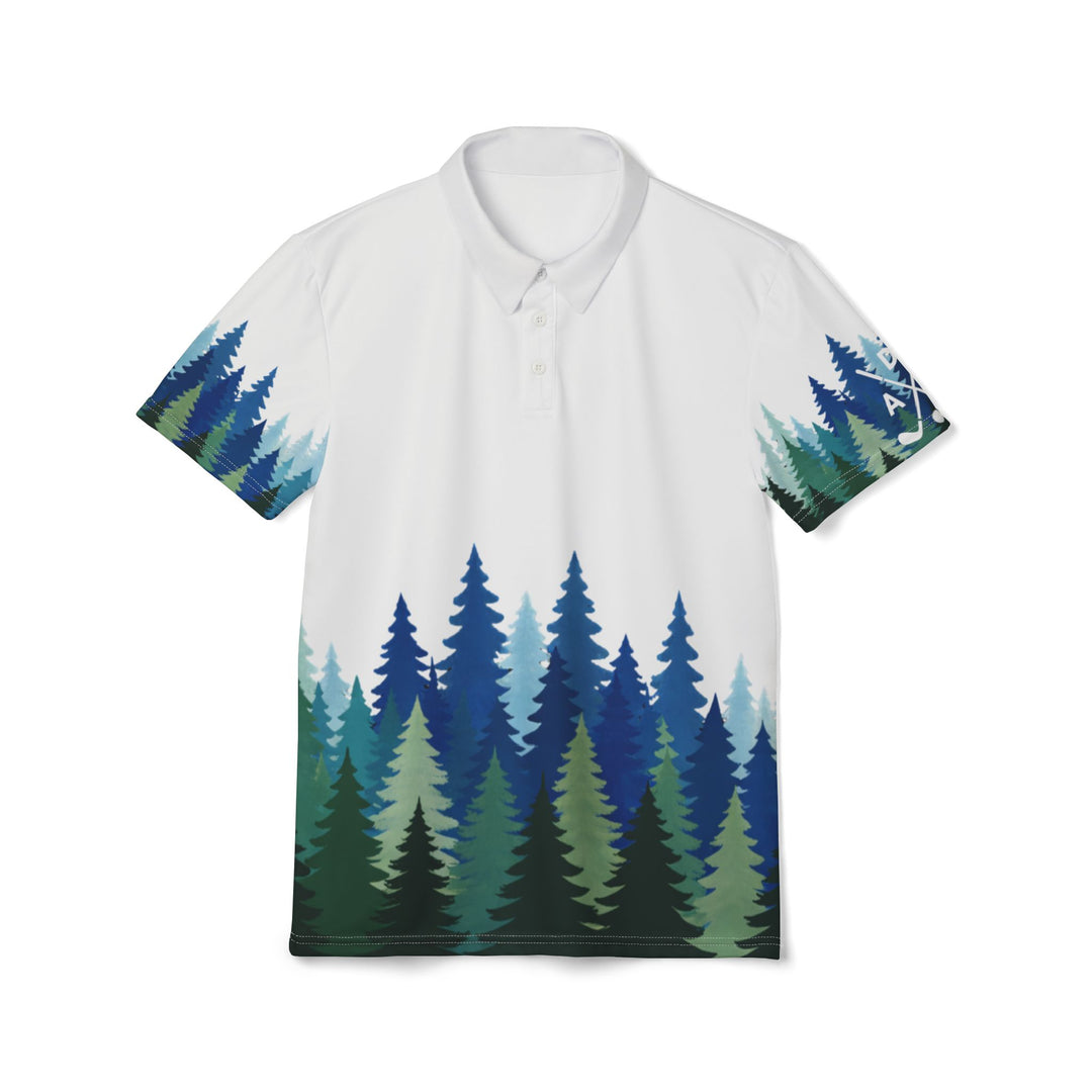 ADK Golf Polo - Blue Green Pine Trees