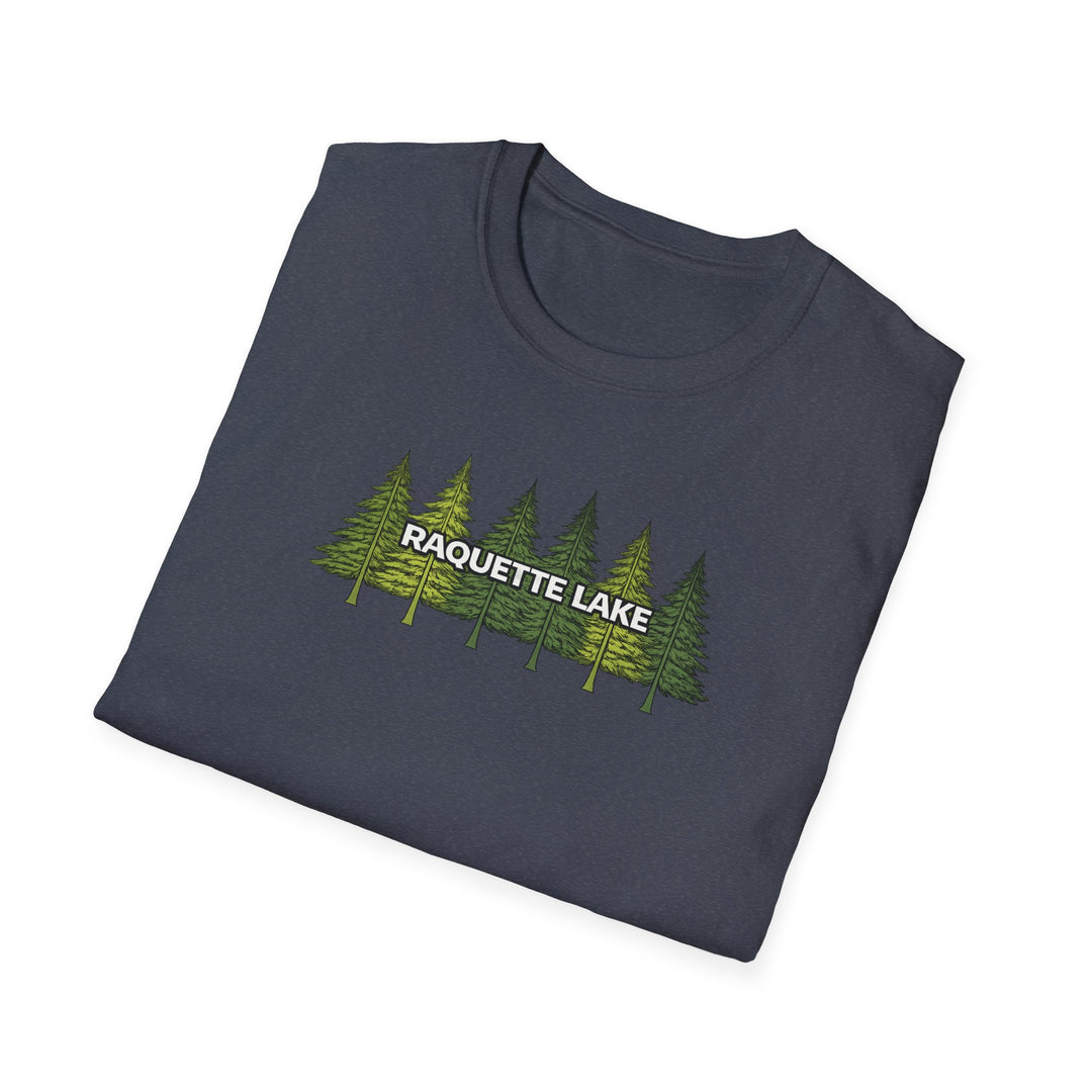 Raquette Lake Unisex T-Shirt - Pine Trees