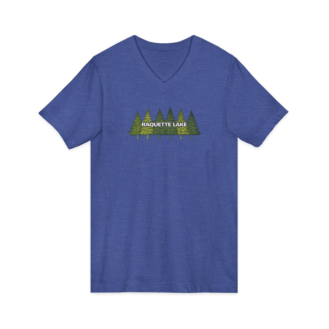 Raquette Lake Unisex V-Neck T-Shirt - Pine Tree