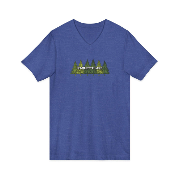 Raquette Lake Unisex V-Neck T-Shirt - Pine Tree